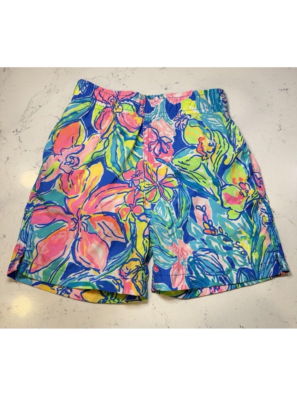 Lilly Pulitzer Boys Junior Capri Swim Trunks Bennet Blue Surf Gypsea Sz XS